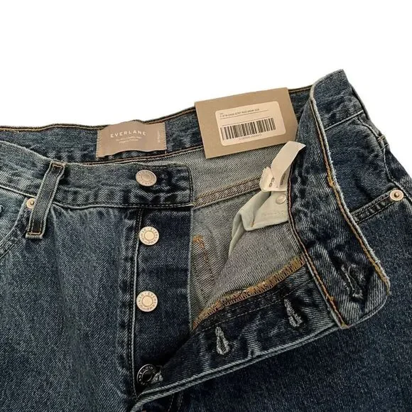 Everlane 90's The Cheeky Straight Medium Blue Button Fly Jeans 30 - Picture 10 of 13